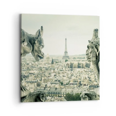 Impression sur toile - Image sur toile - Bavardage parisien - 70x70 cm