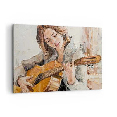 Impression sur toile - Image sur toile - Concerto pour guitare et coeur de fille - 100x70 cm