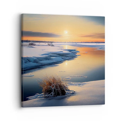 Impression sur toile - Image sur toile - Coucher de soleil d'hiver - 30x30 cm