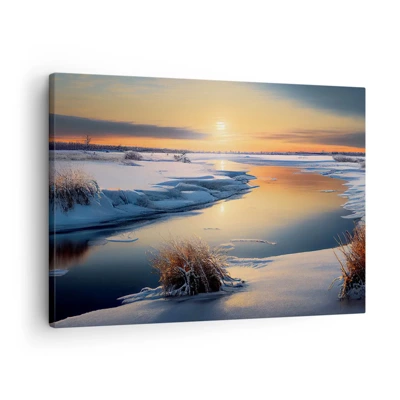 Impression sur toile - Image sur toile - Coucher de soleil d'hiver - 70x50 cm