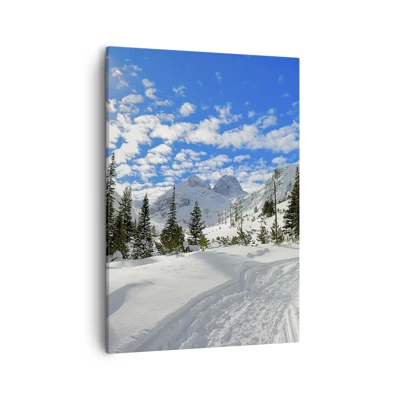 Impression sur toile - Image sur toile - Dans la neige et au soleil - 50x70 cm