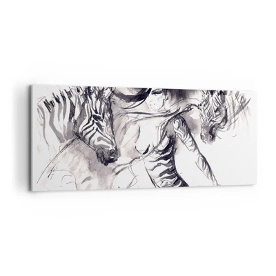 Impression sur toile - Image sur toile - Danse avec les zèbres - 120x50 cm