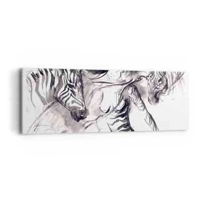 Impression sur toile - Image sur toile - Danse avec les zèbres - 90x30 cm