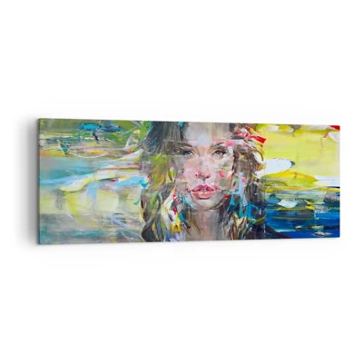Impression sur toile - Image sur toile - Derrière l'air, un rideau - 140x50 cm