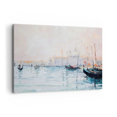 Impression sur toile - Image sur toile - Derrière l'eau, derrière le brouillard - 100x70 cm