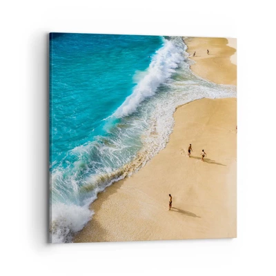 Impression sur toile - Image sur toile - Et ensuite le soleil, la plage… - 70x70 cm