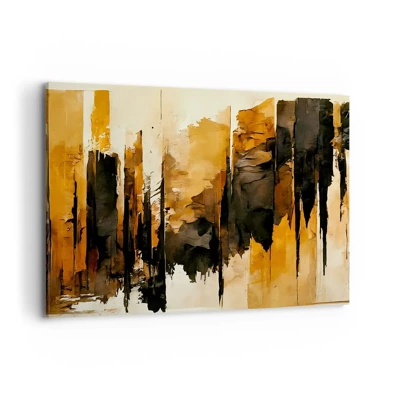 Impression sur toile - Image sur toile - Harmonie de noir et d'or - 120x80 cm