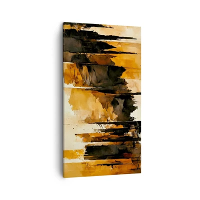 Impression sur toile - Image sur toile - Harmonie de noir et d'or - 45x80 cm