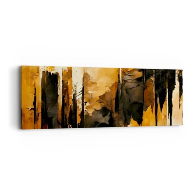 Impression sur toile - Image sur toile - Harmonie de noir et d'or - 90x30 cm