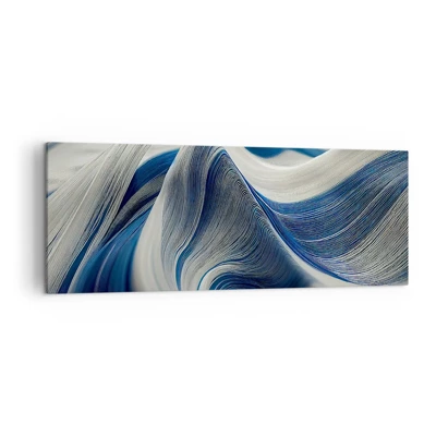 Impression sur toile - Image sur toile - La fluidité du bleu et du blanc - 140x50 cm