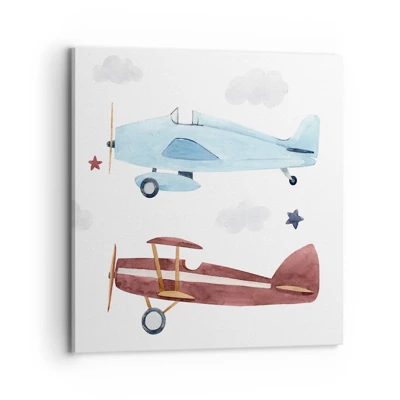 Impression sur toile - Image sur toile - Monsieur le pilote, nous vous attendons ! - 70x70 cm