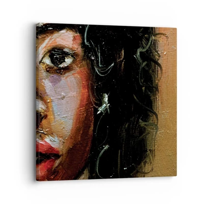 Impression sur toile - Image sur toile - Noir et brillant - 30x30 cm