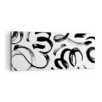 Impression sur toile - Image sur toile - Noir sur blanc - 100x40 cm