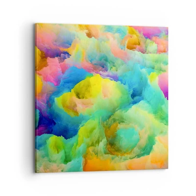 Impression sur toile - Image sur toile - Plumule arc-en-ciel - 70x70 cm