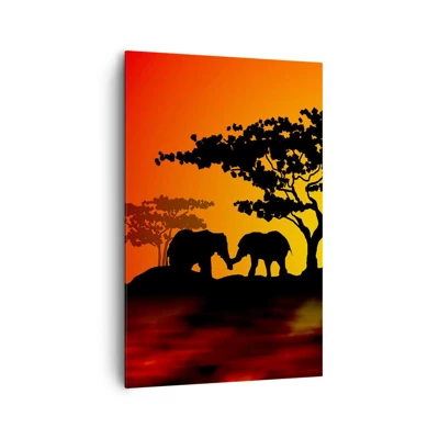 Impression sur toile - Image sur toile - Rencontre dans la savane - 80x120 cm