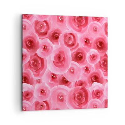 Impression sur toile - Image sur toile - Roses en-haut et en-bas - 60x60 cm