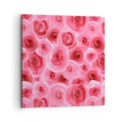 Impression sur toile - Image sur toile - Roses en-haut et en-bas - 70x70 cm