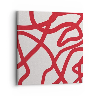 Impression sur toile - Image sur toile - Rouge sur blanc - 40x40 cm