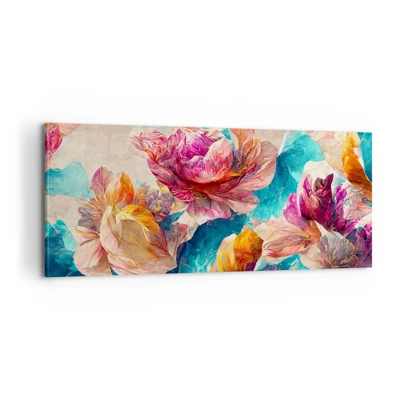 Impression sur toile - Image sur toile - Splendeur colorée du bouquet - 100x40 cm