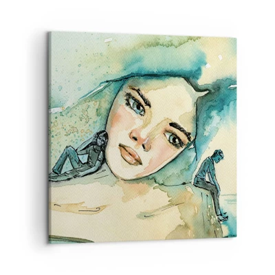 Impression sur toile - Image sur toile - Suis-je bleu? - 50x50 cm