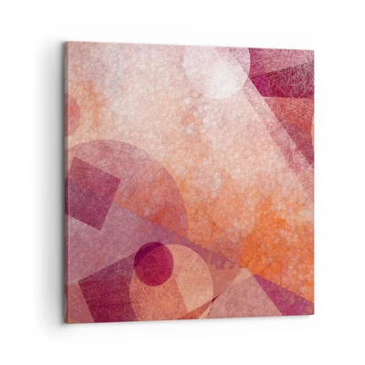 Impression sur toile - Image sur toile - Transformations géométriques en rose - 60x60 cm