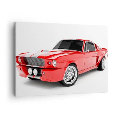 Impression sur toile - Image sur toile - Une Mustang aussi rapide que le vent - 70x50 cm