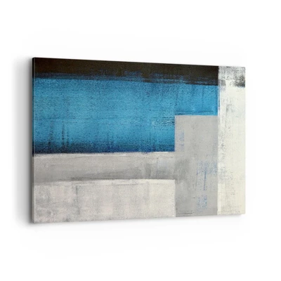 Impression sur toile - Image sur toile - Une composition poétique de gris et de bleu - 100x70 cm