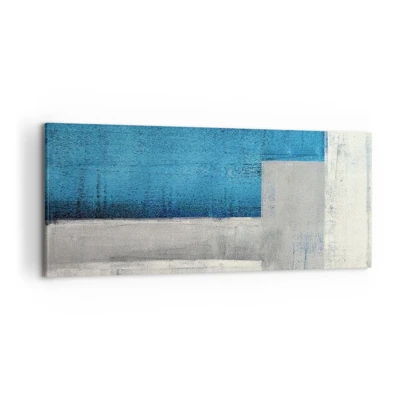 Impression sur toile - Image sur toile - Une composition poétique de gris et de bleu - 120x50 cm