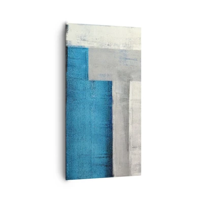 Impression sur toile - Image sur toile - Une composition poétique de gris et de bleu - 65x120 cm