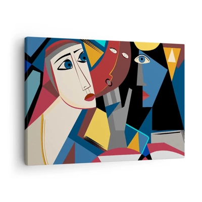 Impression sur toile - Image sur toile - Une conversation entre cubistes - 70x50 cm