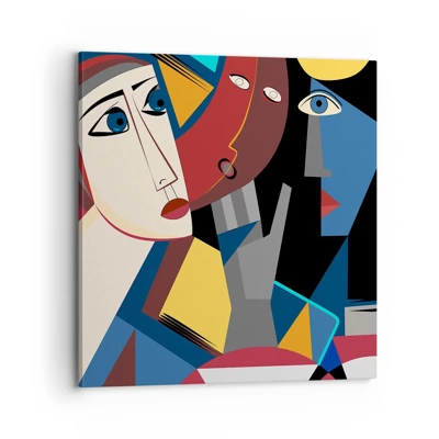 Impression sur toile - Image sur toile - Une conversation entre cubistes - 70x70 cm