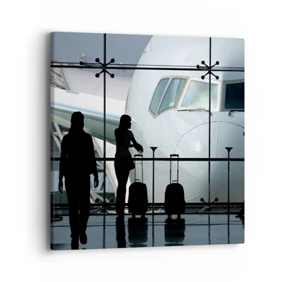 Impression sur toile - Image sur toile - Vis-à-vis de l'aéroport - 40x40 cm