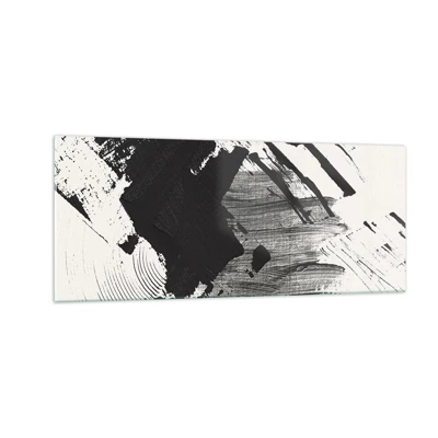 Impression sur verre - Image sur verre - Abstraction – expression du noir - 100x40 cm