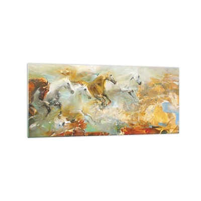 Impression sur verre - Image sur verre - Au galop vers la lumière - 120x50 cm