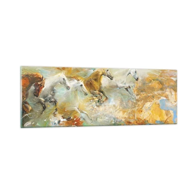 Impression sur verre - Image sur verre - Au galop vers la lumière - 90x30 cm