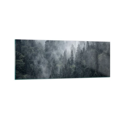 Impression sur verre - Image sur verre - Aube de la forêt - 140x50 cm