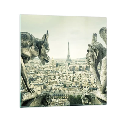 Impression sur verre - Image sur verre - Bavardage parisien - 50x50 cm