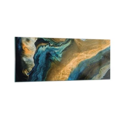 Impression sur verre - Image sur verre - Bleu - jaune - influences mutuelles - 100x40 cm