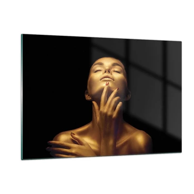 Impression sur verre - Image sur verre - Comme de la soie dorée - 120x80 cm