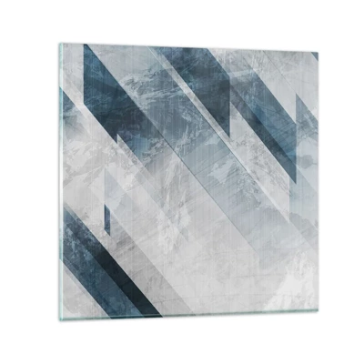 Impression sur verre - Image sur verre - Composition spatiale - mouvement gris - 30x30 cm