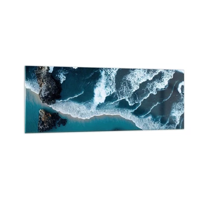 Impression sur verre - Image sur verre - Enveloppé par les vagues - 140x50 cm