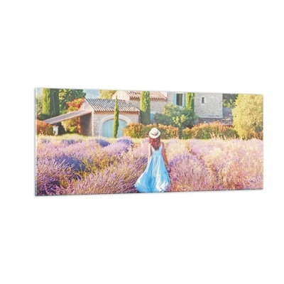 Impression sur verre - Image sur verre - Fille de la lavande - 100x40 cm