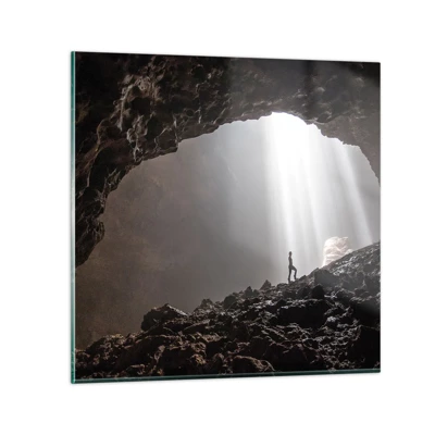 Impression sur verre - Image sur verre - Grotte lumineuse - 60x60 cm