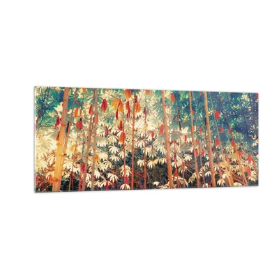 Impression sur verre - Image sur verre - La vie secrète des feuilles - 100x40 cm