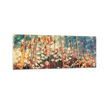 Impression sur verre - Image sur verre - La vie secrète des feuilles - 140x50 cm