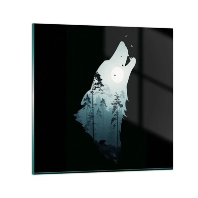 Impression sur verre - Image sur verre - La voix de nuit de la forêt - 30x30 cm