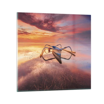 Impression sur verre - Image sur verre - Le calme d'une soirée tropicale - 40x40 cm