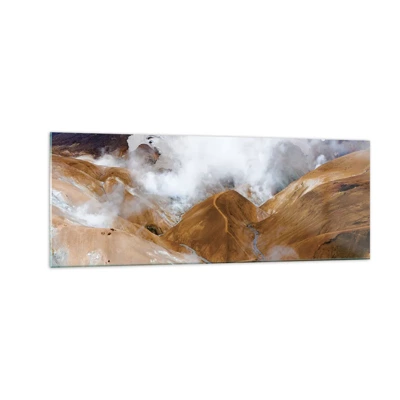 Impression sur verre - Image sur verre - Le charme brut de l'Islande - 140x50 cm