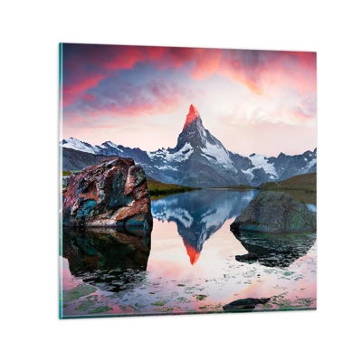 Impression sur verre - Image sur verre - Le coeur des montagnes est chaud - 30x30 cm
