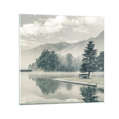 Impression sur verre - Image sur verre - Le lac dort encore - 70x70 cm